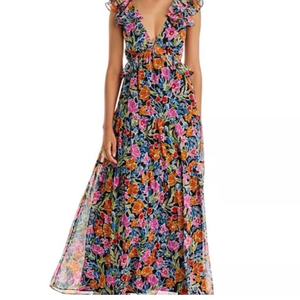 Aqua Floral Maxi Dress